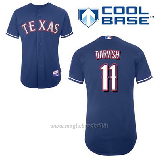 Maglia Baseball Uomo Texas Rangers Yu Darvish 11 Blu Alterner Cool Base